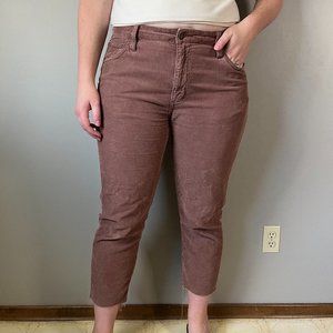 Rollas relaxo cords dusty pink cropped cordouroy pants